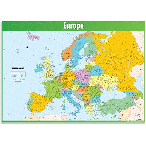 Amazon.com: Europe Wall Map GeoPolitical Edition by Swiftmaps
